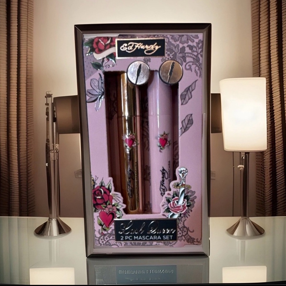 Ed Hardy Lash Queen Mascara 2 PC Set Length & Volume Full Size ~NIB~